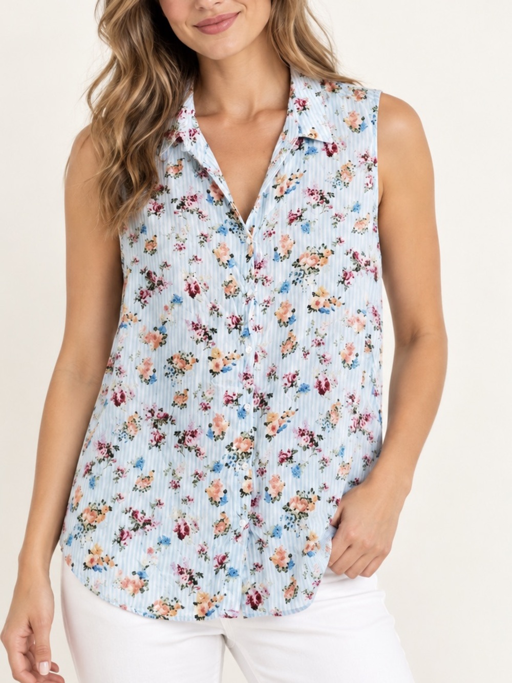 🇬🇧Pull & Bear Sleeveless Floral Top